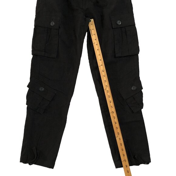 Must Way Cargo Pants Womens Size 4 Black Elastic Waistband Military Pockets - Picture 6 of 15